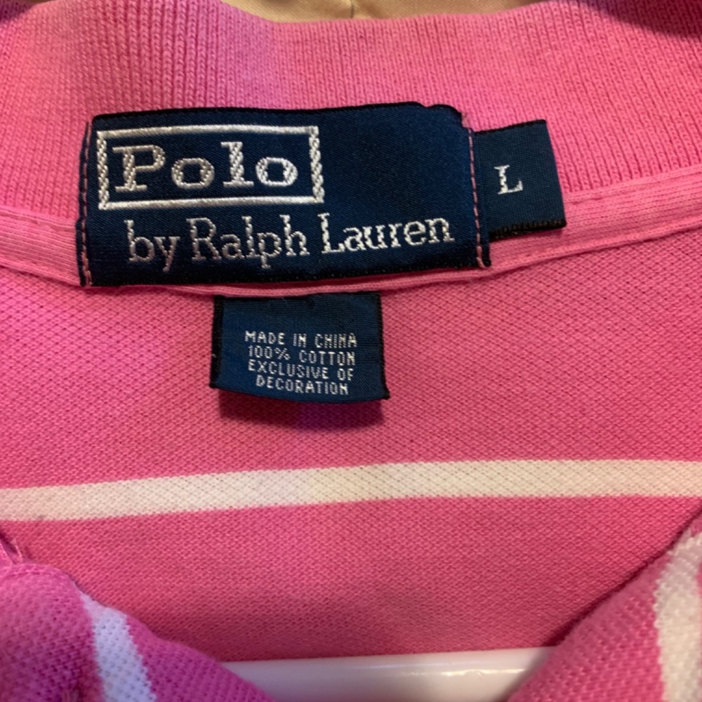 Polo by Ralph Lauren men’s pink stripe shirt, size L - Picture 4 of 5